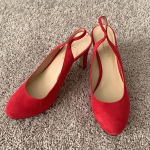 Red suede heels